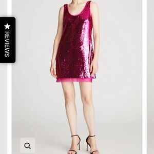 NWT Halston Pink Sequin Mini Dress-8
